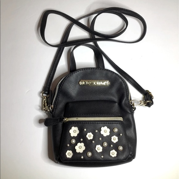 Betsey Johnson Handbags - Betsey Johnson Mini Backpack Crossbody Bag, Black